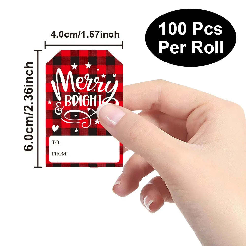 100-Piece Christmas Gift Labels