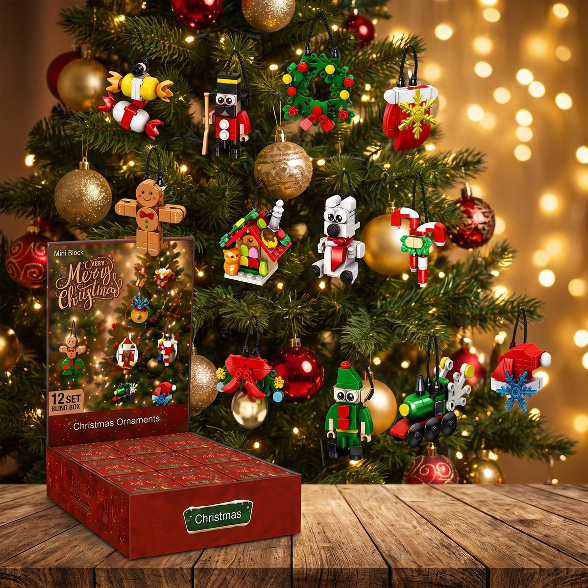12-Day Christmas Ornament Countdown, Mini Brick Blind Boxes
