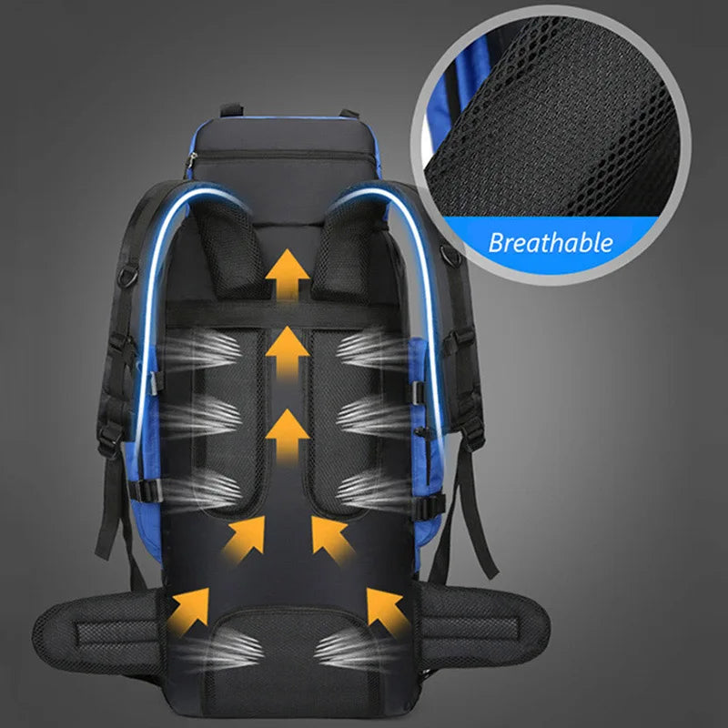 90L Water-Resistant Camping and Hiking Backpack