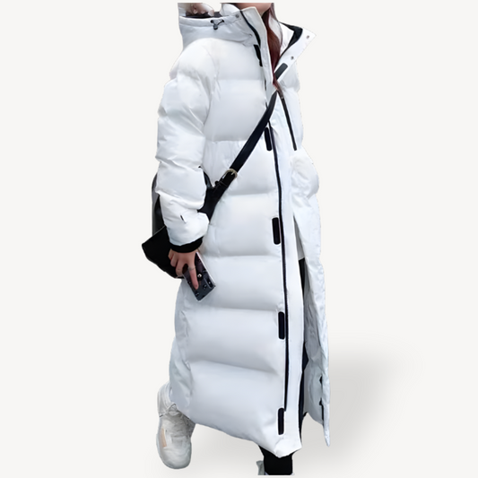 Image of Abigail | Women's Longline Quilted Hooded Puffer Jacket