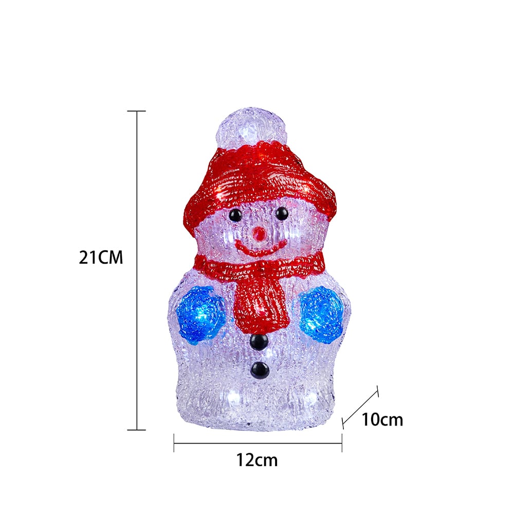 Acrylic Snowman with LED Light - Height 21 cm