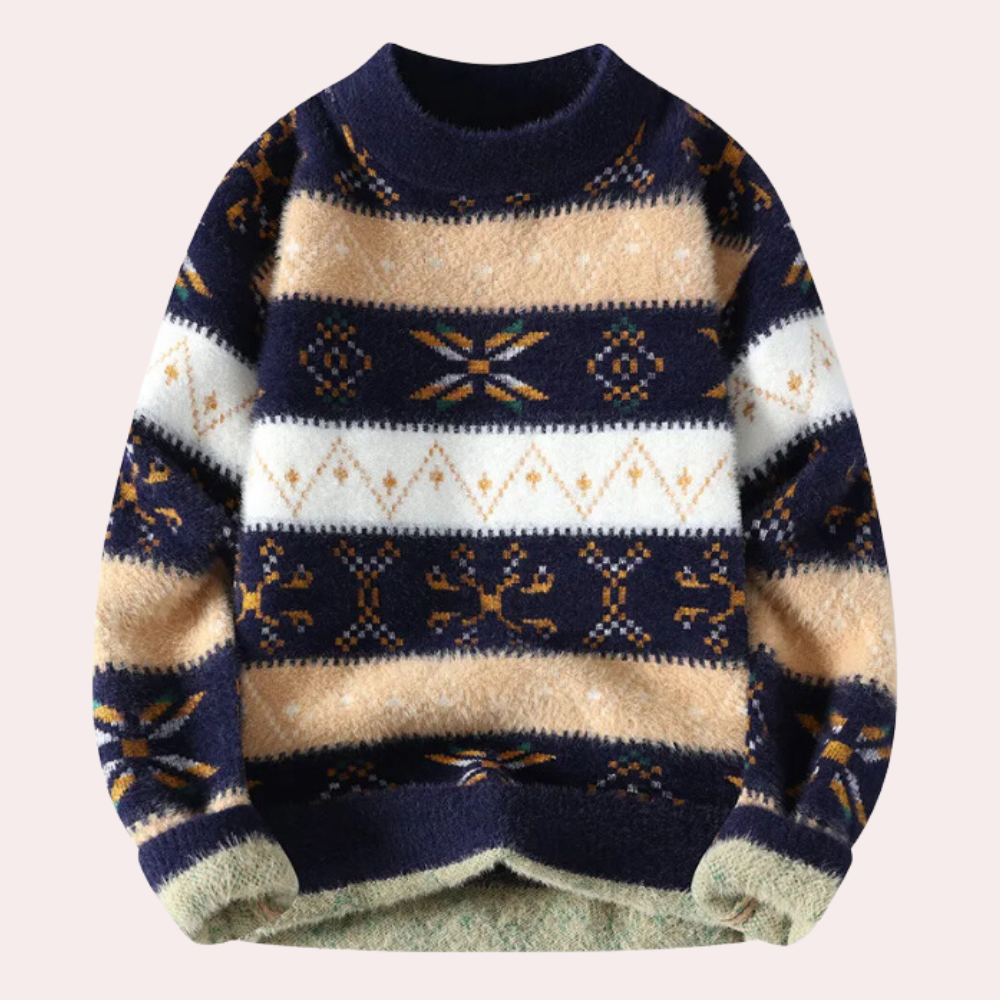 Image of Adam | Men's Patterned Crewneck Sweater