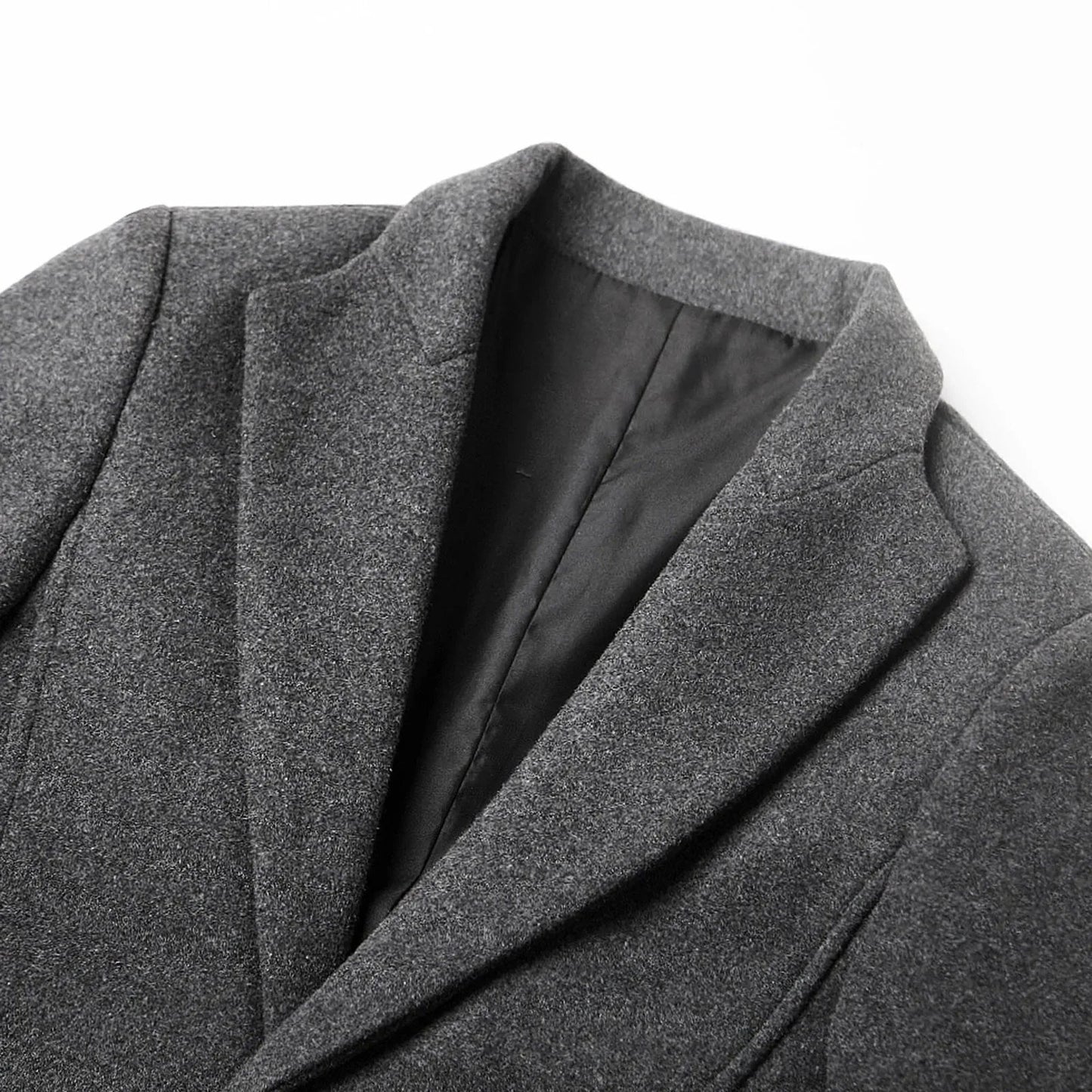 Image of Andrew | Men's Notched Lapel Mid-Length Overcoat