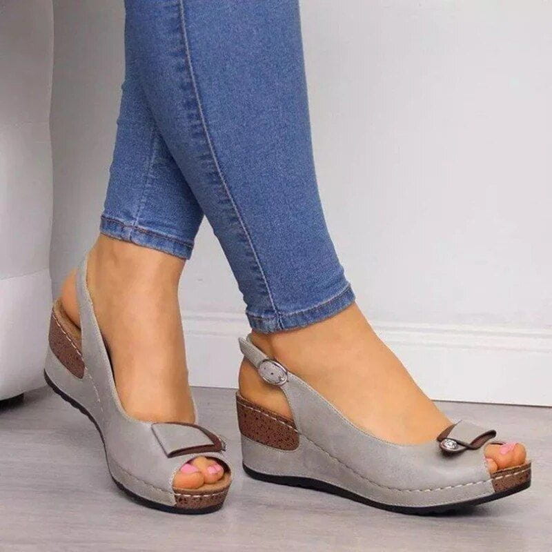 Image of Bailey | Women's Peep Toe Wedge Heel Sandals