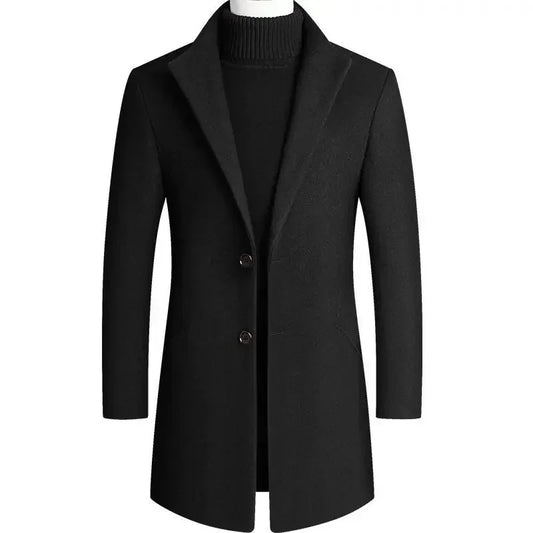 Barney | Men's Slim-Fit Mid-Length Overcoat - Image 2