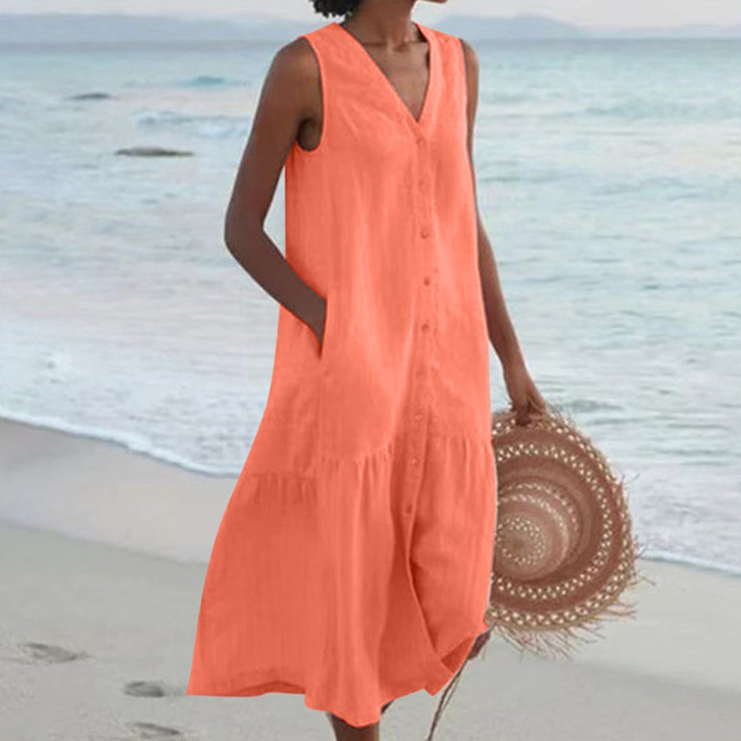 Image of Brenda | Women's Sleeveless Midi Dress