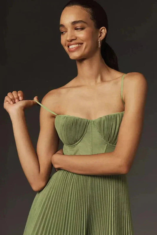 Image of Brianna | Women's Sleeveless Pleated Midi Dress