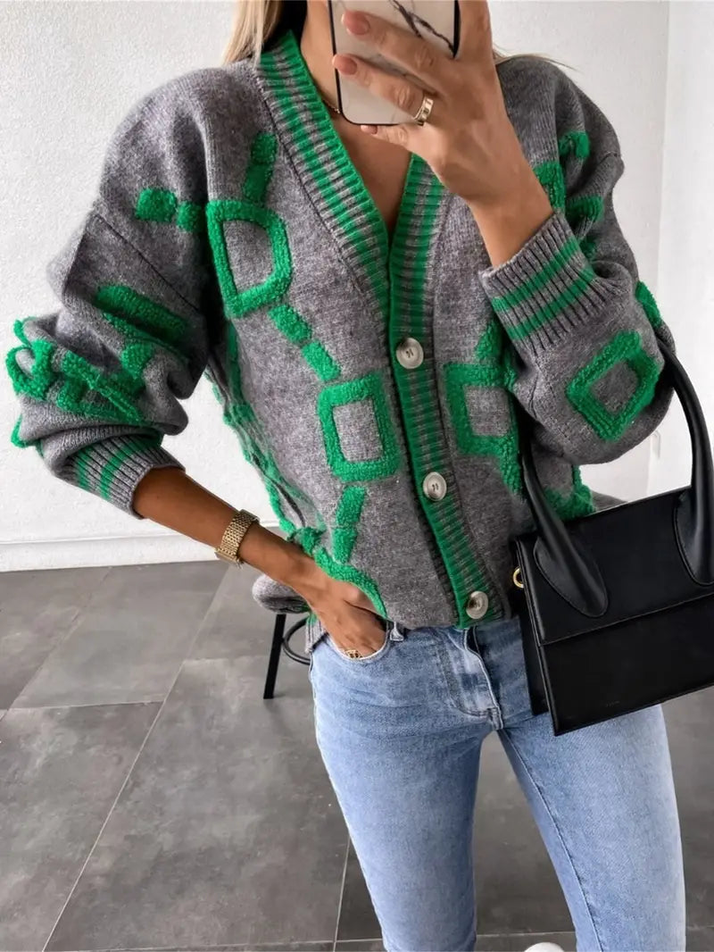 Image of Brooklyn | Women's Button-Down V-Neck Long Sleeve Cardigan