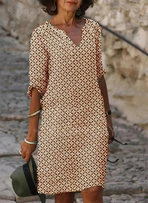 Image of Cassandra | Women's V-Neck Midi Dress