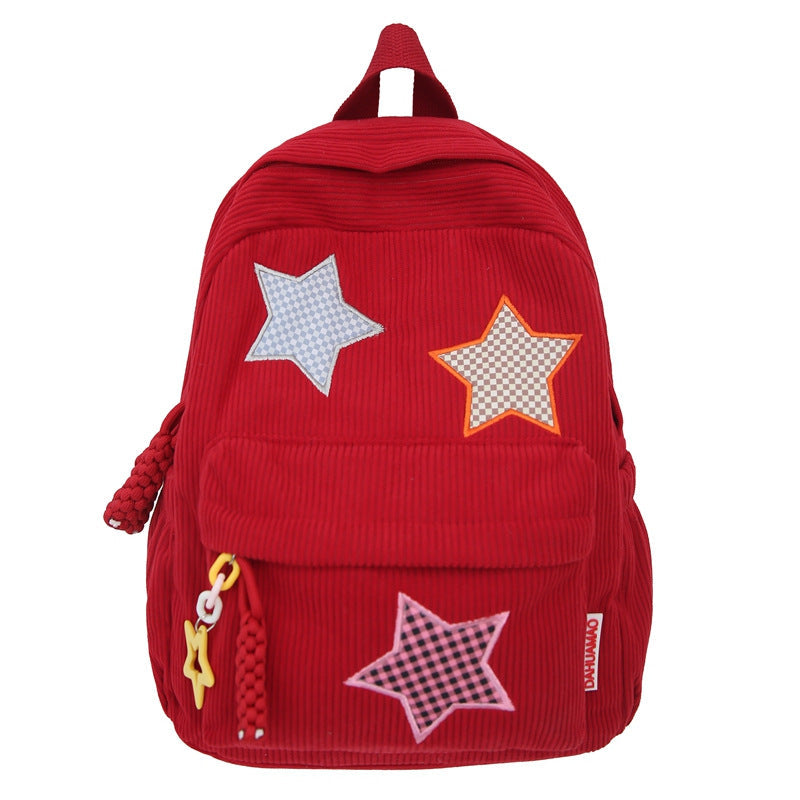Casual Star-Embellished School Backpack