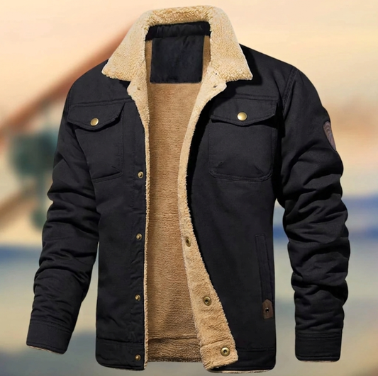 Cedric | Men's Sherpa Collar Button-Down Jacket - Image 2