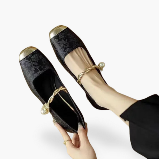 Image of Cheri | Women's Pearl Embellished Mary Jane Flats