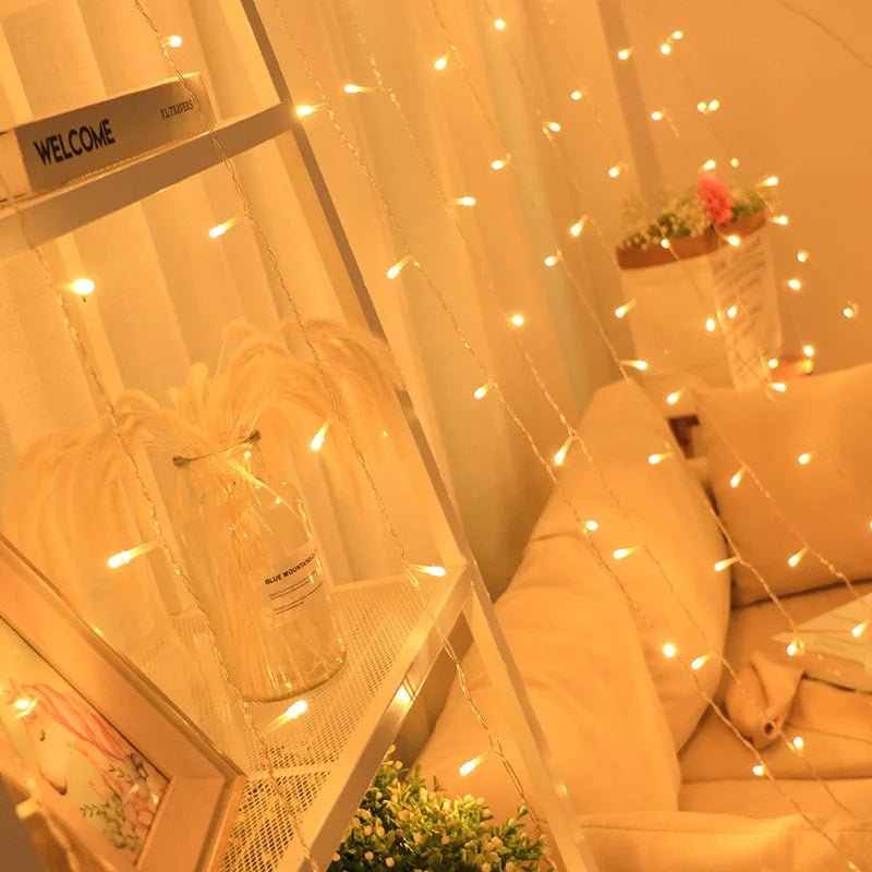 Christmas Curtain Lights with 8 Modes and Remote Control