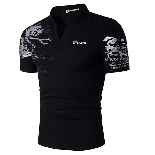 Image of Christopher | Men's V-Neck Slim Fit Polo Shirt