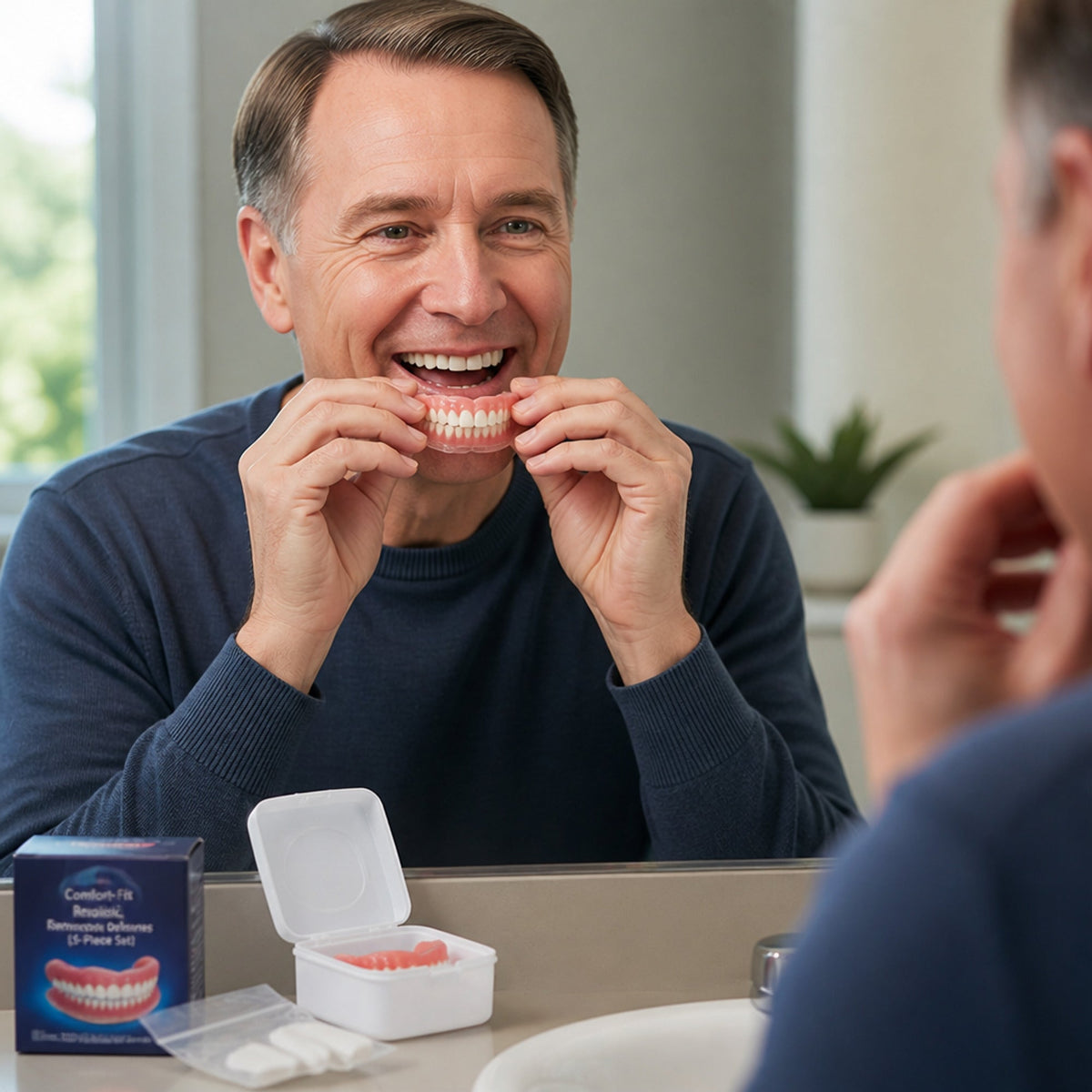 Comfort-Fit Realistic Removable Dentures with Natural White Appearance