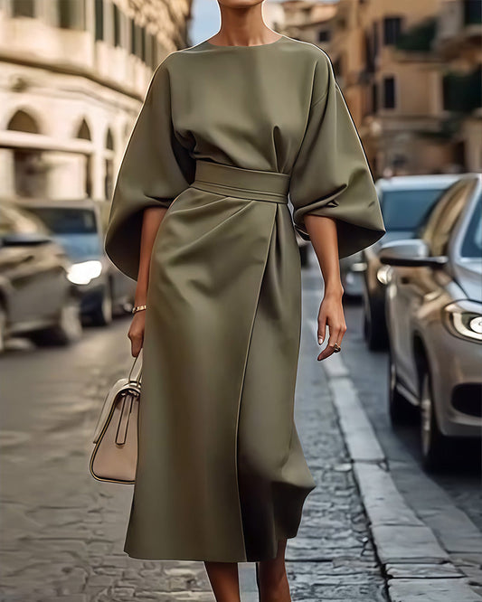 Image of Crystal | Women's Belted Midi Wrap Dress