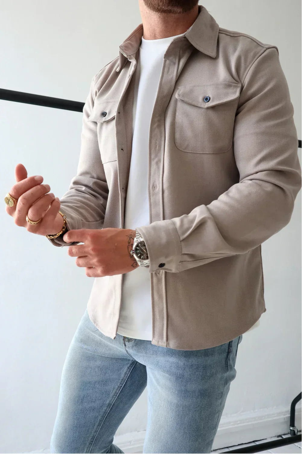 Cyrus | Men's Long Sleeve Shirt Jacket - Image 1