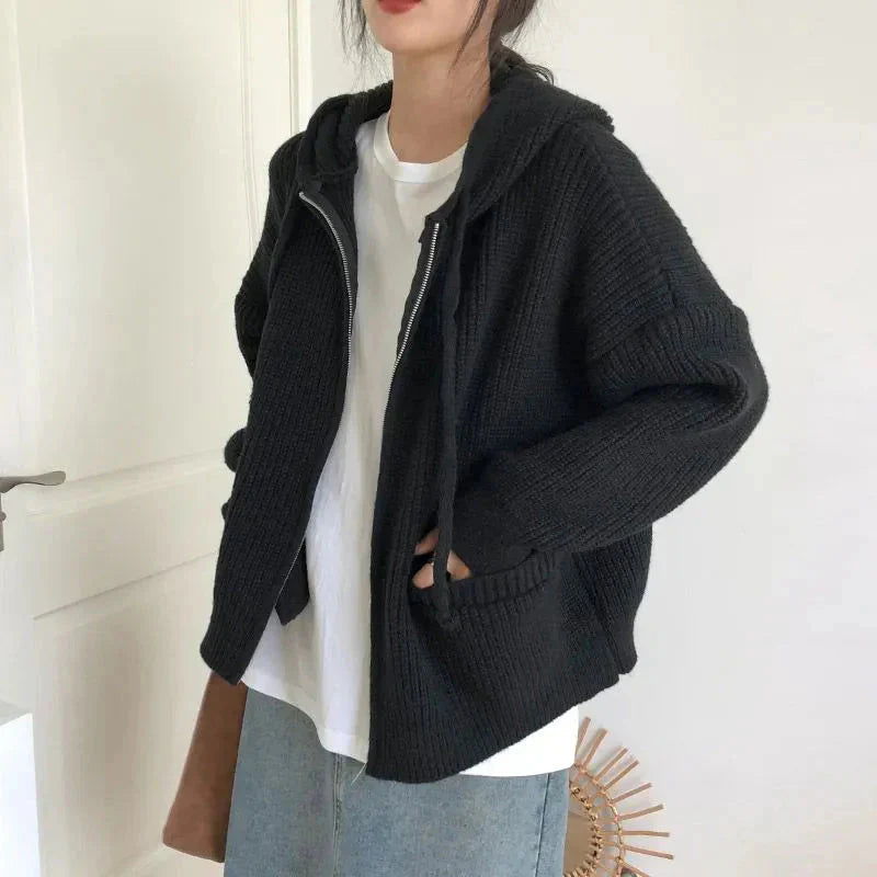 Image of Daniela | Women's Zip-Up Hooded Cardigan