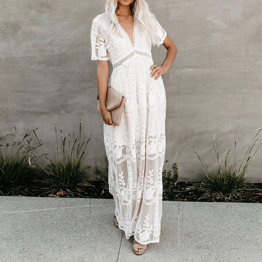 Image of Denise | Women's V-Neck Maxi Dress