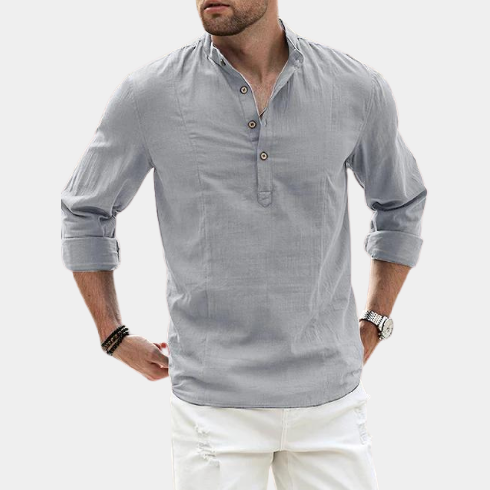 Image of Dennis | Men's Long Sleeve Henley Shirt
