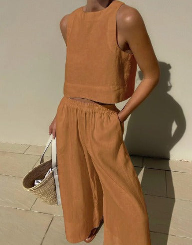 Image of Destiny | Women's Cropped Sleeveless Two-Piece Set
