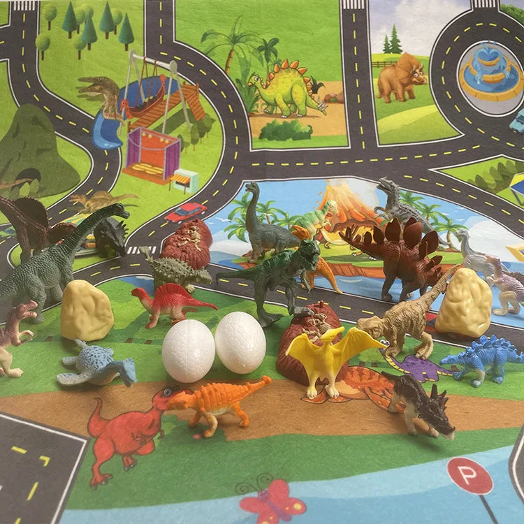 Dinosaur Advent Calendar with 28 Figures and Play Mat – Educational Toy for Kids Aged 4 to 8