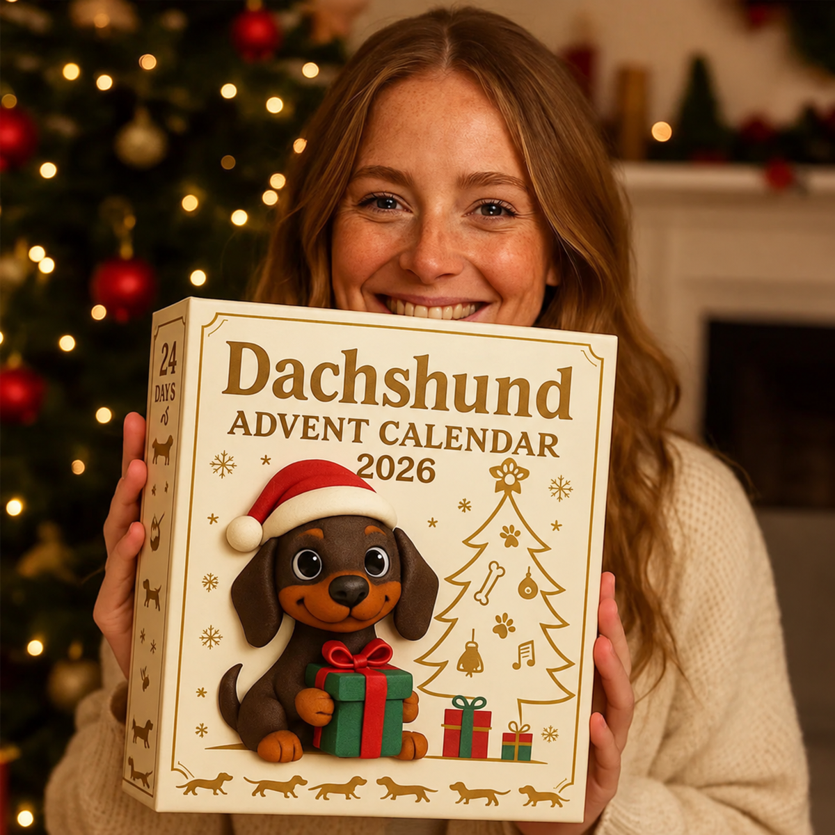 Dog Advent Calendar Christmas Gift Collectible Figurine Set