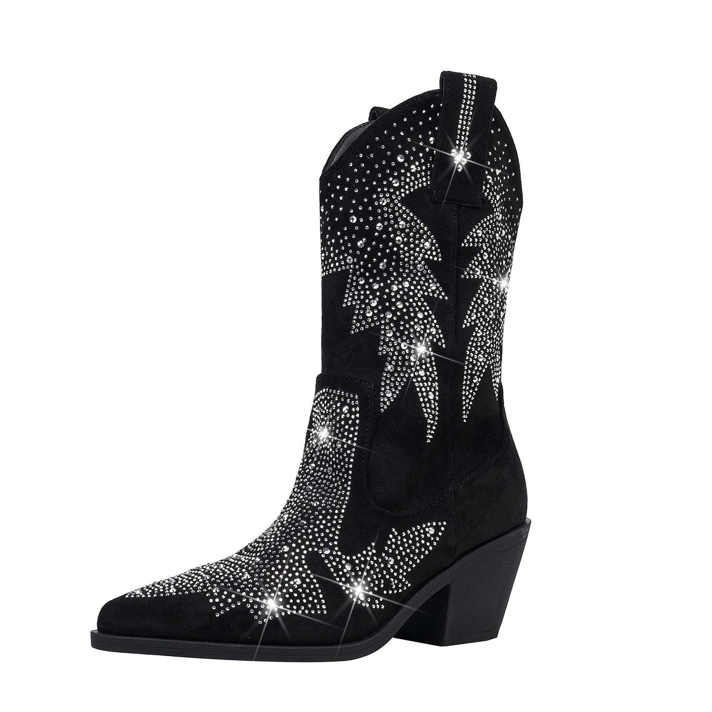 Image of Dorothy | Women's Embellished Mid Calf Pointed Toe Boots