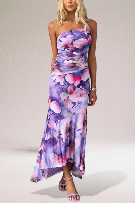 Image of Elaine | Women's One Shoulder Midi Dress