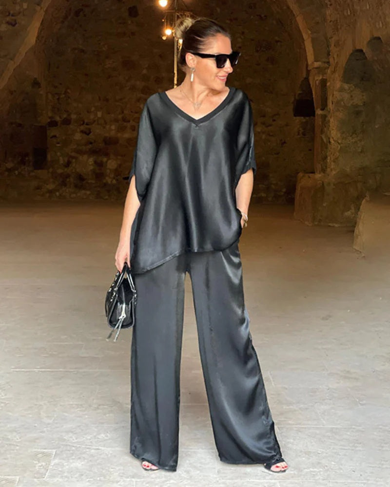 Elegant Women's Two-Piece Set (Top & Pants)