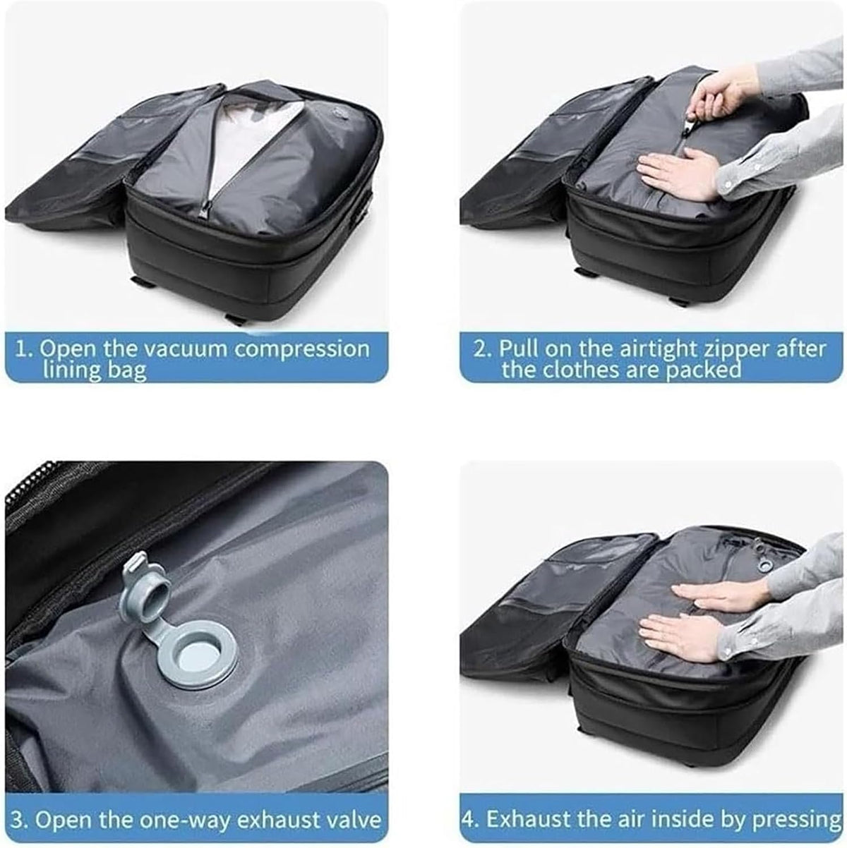 Expandable Compression Travel Backpack with Anti-Theft Lock and Wet Pocket