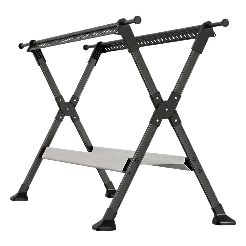 Extendable Double-Rod Clothes Drying Rack with Steel Frame