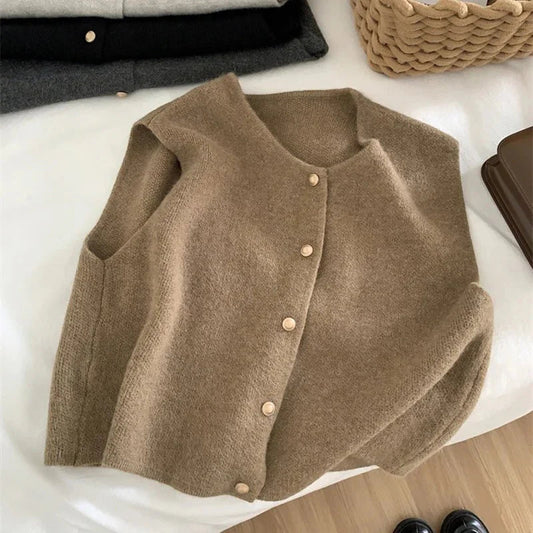 Image of Hallie | Women's Button Front Sleeveless Sweater Vest