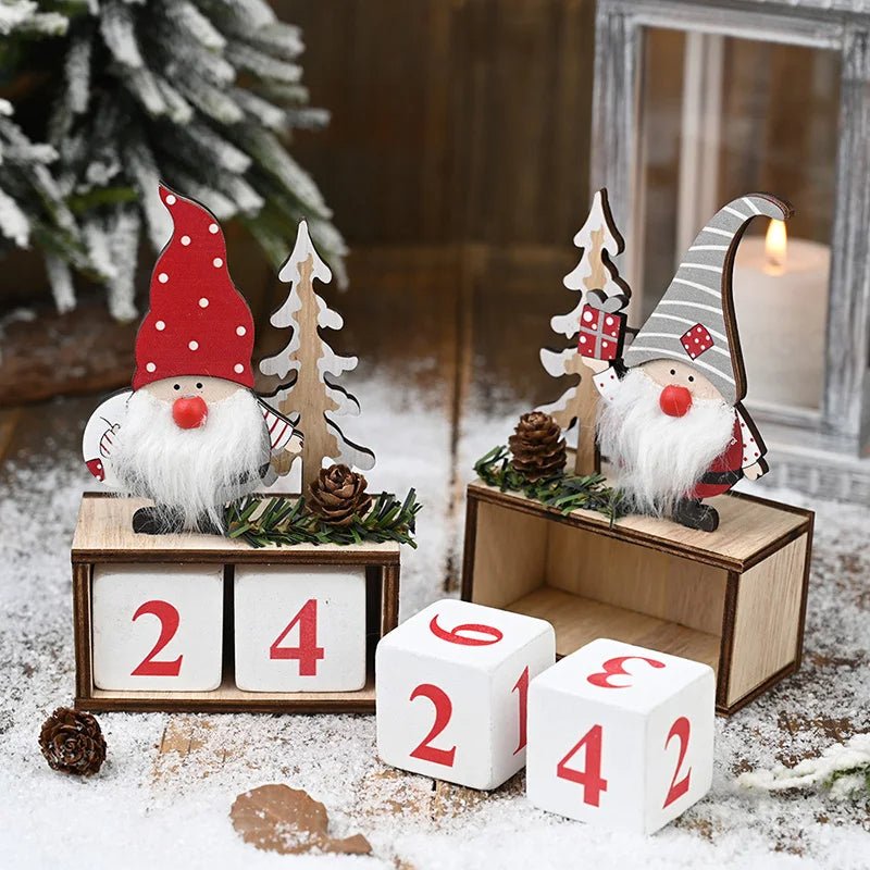 Hand-Painted Christmas Countdown Calendar – Festive Holiday Home Decor & New Year Countdown Gift