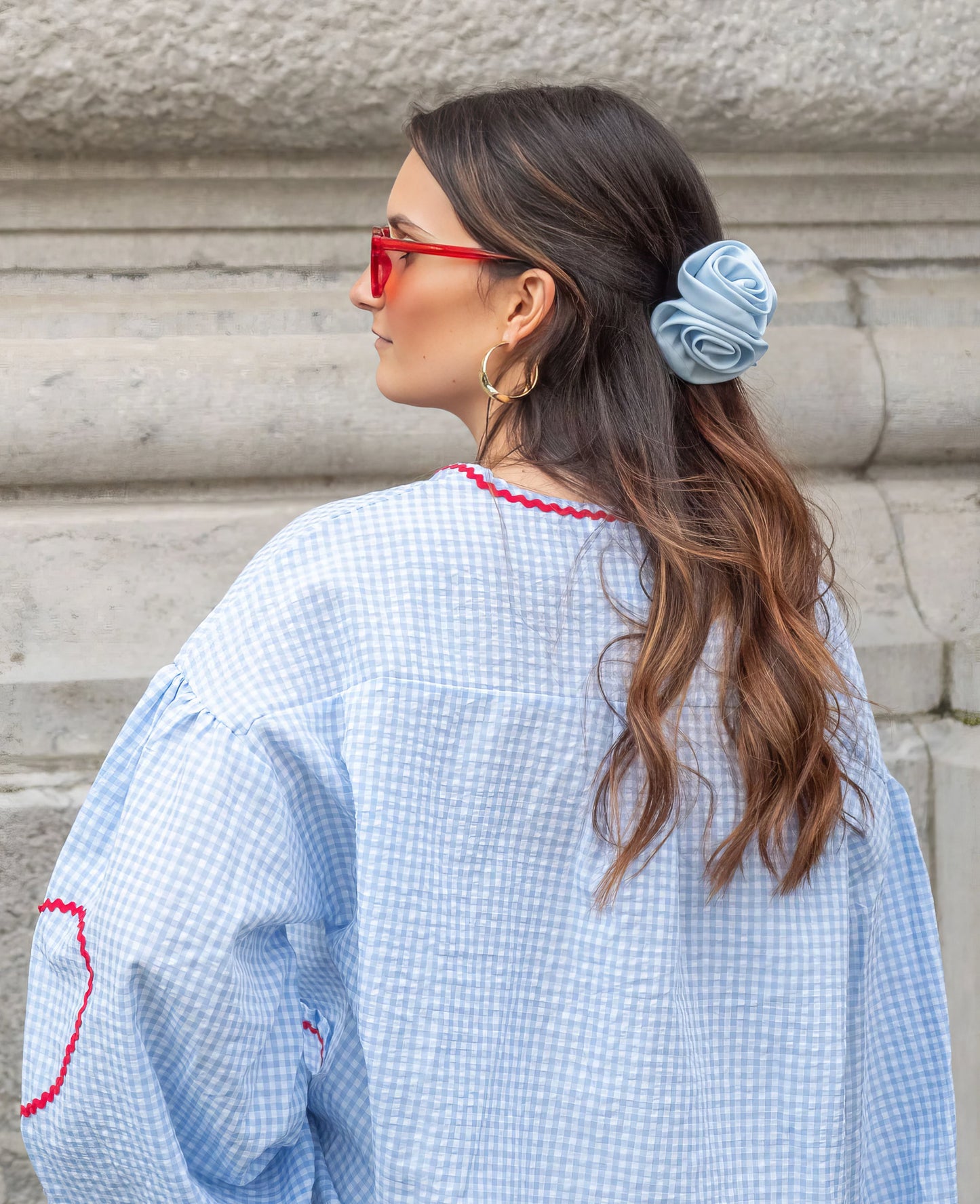 Image of Ivy | Women's Open Front Gingham Blouse