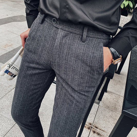 Image of Jerome | Men's Slim-Fit Striped Dress Pants