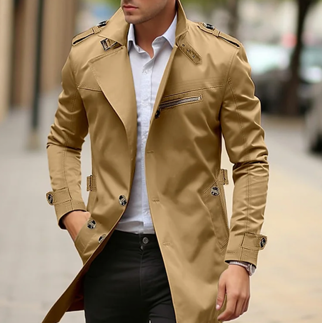 Image of Joey | Men's Double-Breasted Long Coat