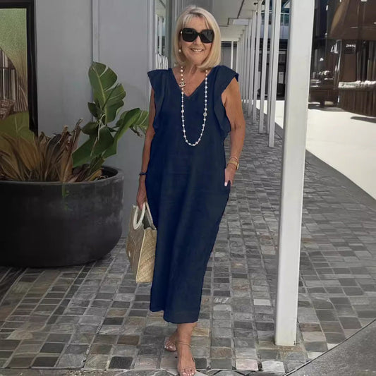Image of Karen | Women's Sleeveless A-Line Midi Dress