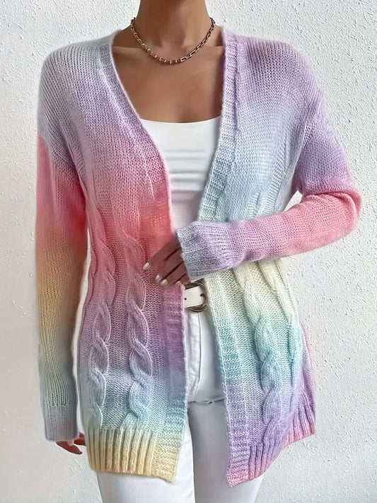Katelyn | Women's Long Cable Knit Cardigan - Image 2