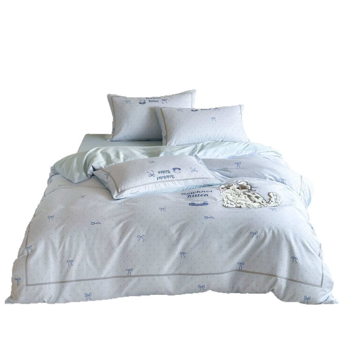 Kids' Duvet Cover Set with Dog Appliqué, Patchwork Design and Soft Cotton Blend