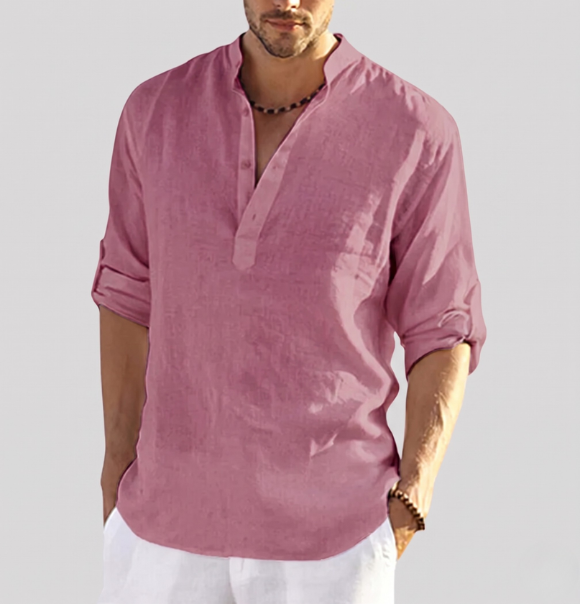Kirk | Men's Long Sleeve Henley Shirt - Image 1
