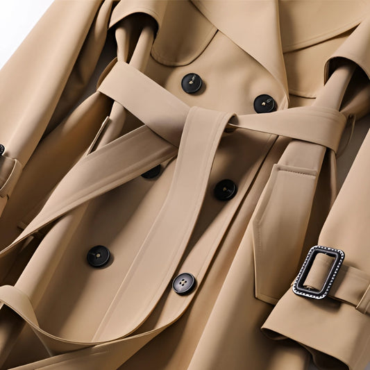Image of Kristin | Women's Belted Long Trench Coat