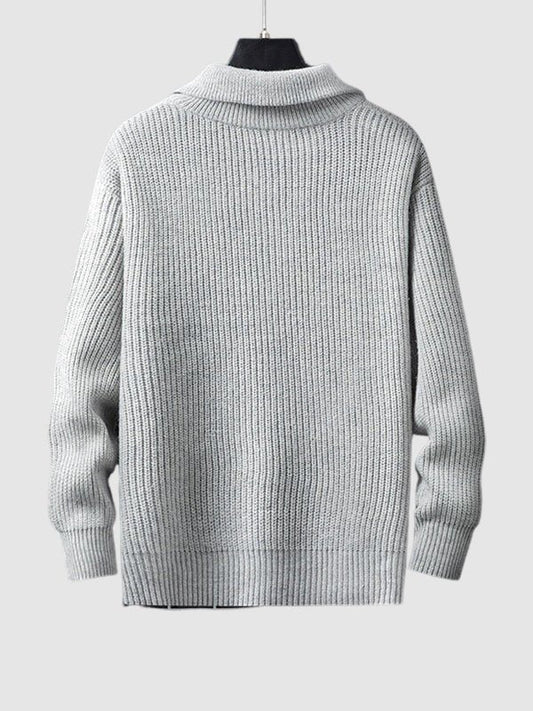 Image of Lawrence | Men's Quarter-Zip Ribbed Knit Sweater
