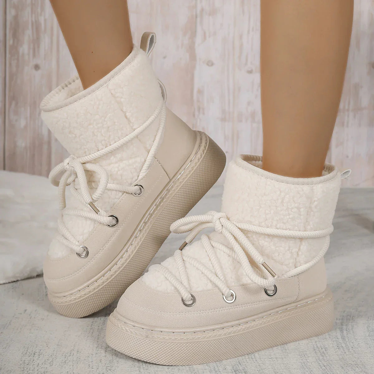 Image of Maria | Women's Lace-Up Platform Ankle Boots
