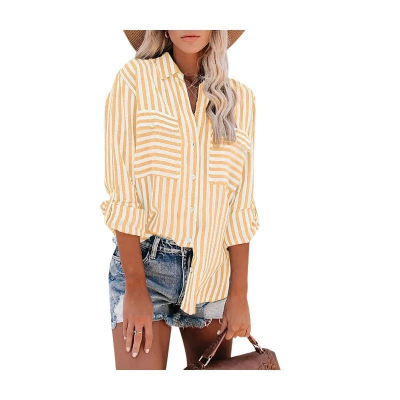 Image of Martha | Women's Striped Button-Down Blouse