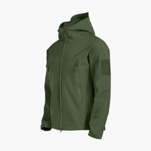 Men's All-Weather Rain Jacket with Hood and Zipper Pockets