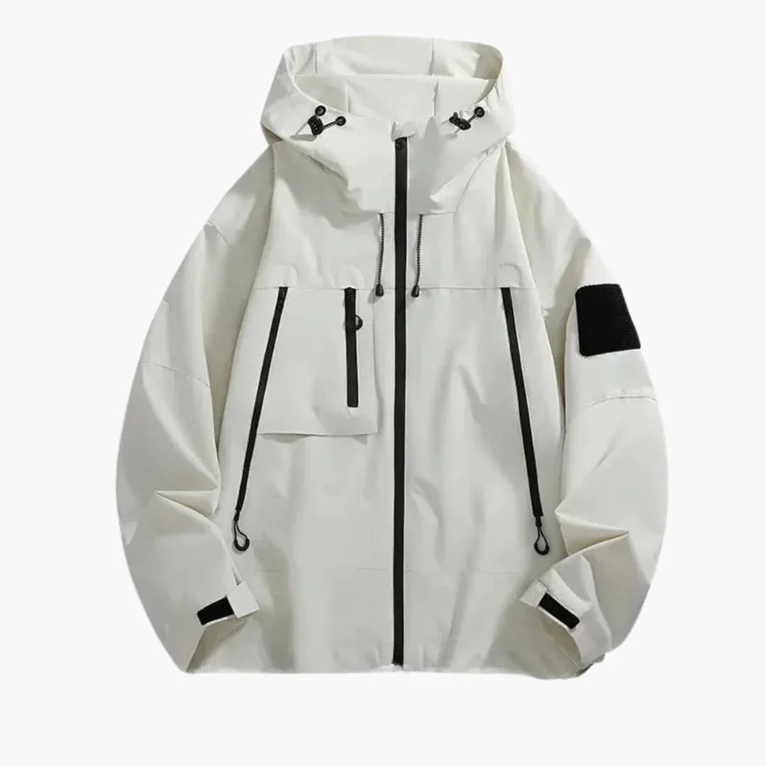 Men's Softshell Jacket with Hood and Zipper Pockets