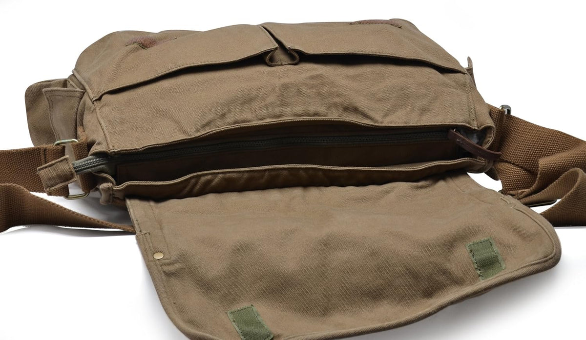 Men's Vintage-Style Thick Canvas Messenger Bag with Spacious Design and Secure Closure