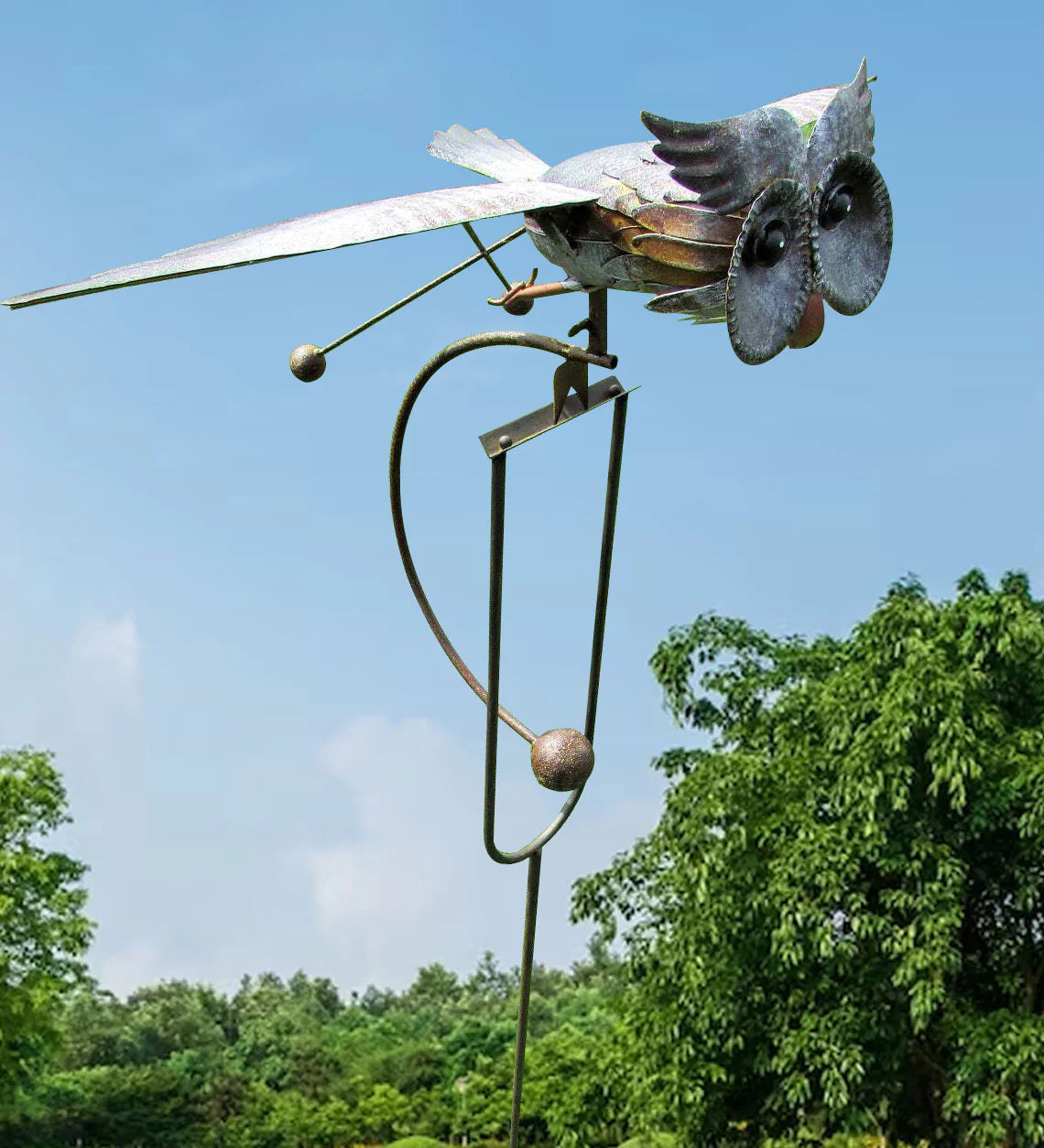 Metal Bird Wind Spinner - Decorative Garden Ornaments