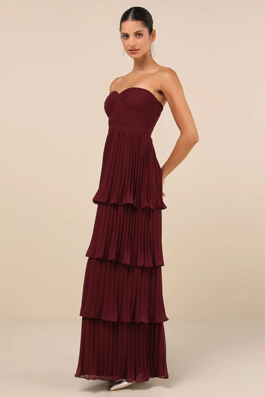 Image of Nadia | Women's Strapless A-Line Maxi Dress